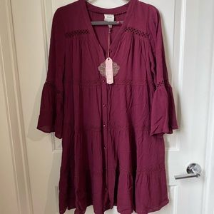 Flowy Button Up Mini Dress